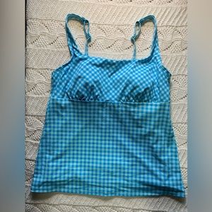 Lands End sz 10 blue gingham underwire tankini